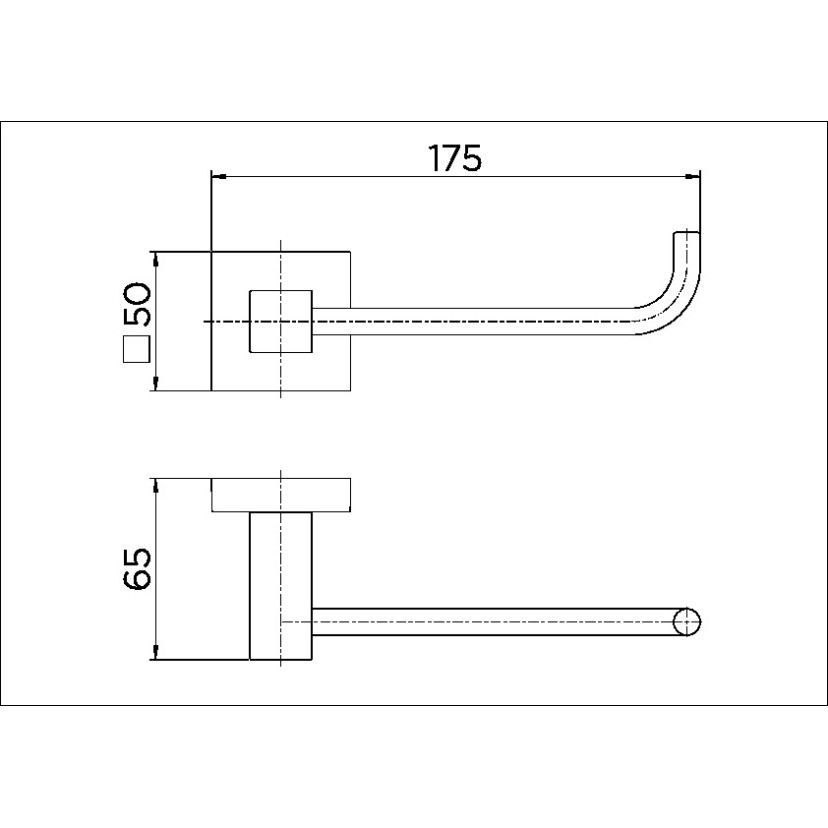 Papeleira de parede Square ouro escovado 00388572