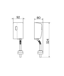 Válvula de parede para mictório DocolTronic Zenit branco e cromado 00391126