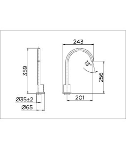 Torneira bica alta de mesa para lavatório on/off DocolEletric cromado 00396706