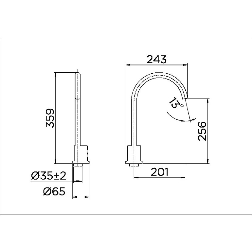 Torneira bica alta de mesa para lavatório on/off DocolEletric cromado 00396706