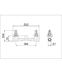 Misturador para banheira ou ducha higiênica de acionamento 1/2 volta - 1/2" DocolBase 00416800