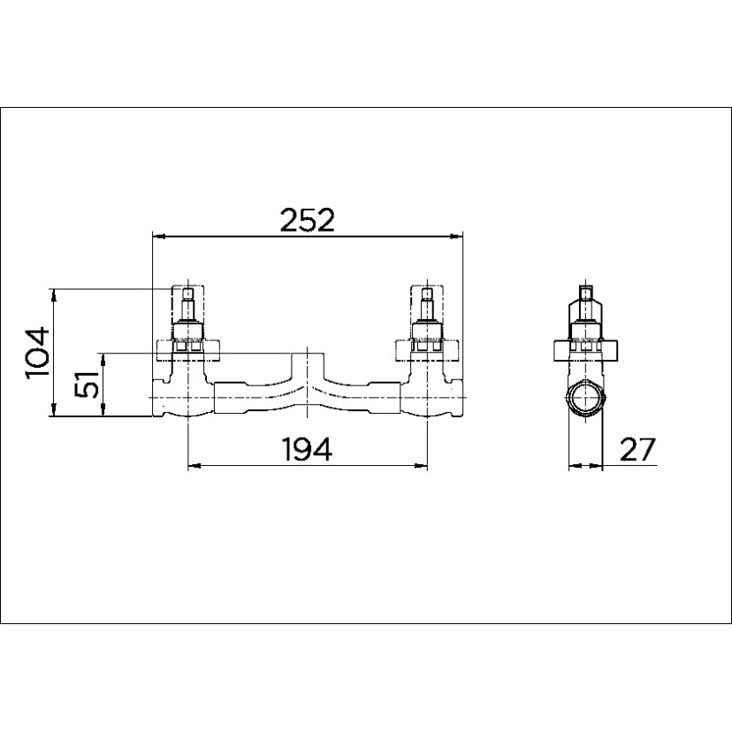 Misturador para banheira ou ducha higiênica de acionamento 1/2 volta - 1/2" DocolBase 00416800