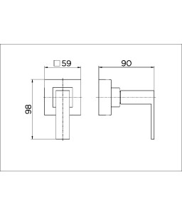 Acabamento para registro DocolBase 1/2", 3/4" e 1" Square cromado 00436606