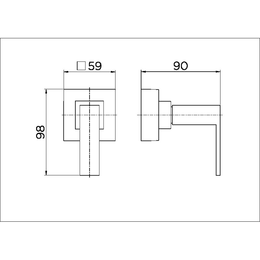 Acabamento para registro DocolBase 1/2", 3/4" e 1" Square cromado 00436606