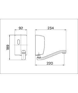 Torneira de parede DocolSensor on/off embutido para lavatório DocolTronic Zenit cromado 00441906