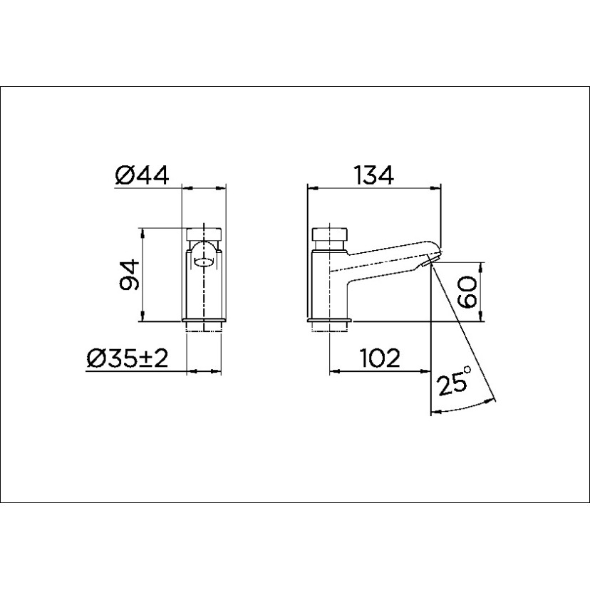 Torneira bica baixa de mesa para lavatório PressMatic Alfa cromado 00446106