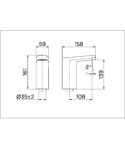 Torneira bica baixa de mesa para lavatório DocolTronic Formatta cromado 00474106