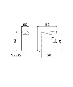 Torneira bica baixa de mesa para lavatório DocolEletric Formatta cromado 00474206
