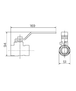 Válvula de esfera com alavanca 1.1/4" vermelha 00474806