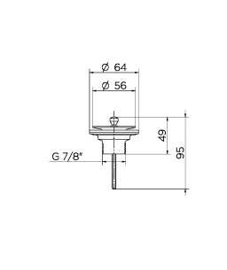 Válvula de saída d'água universal para banheiro em metal 7/8" cobre polido 00486330