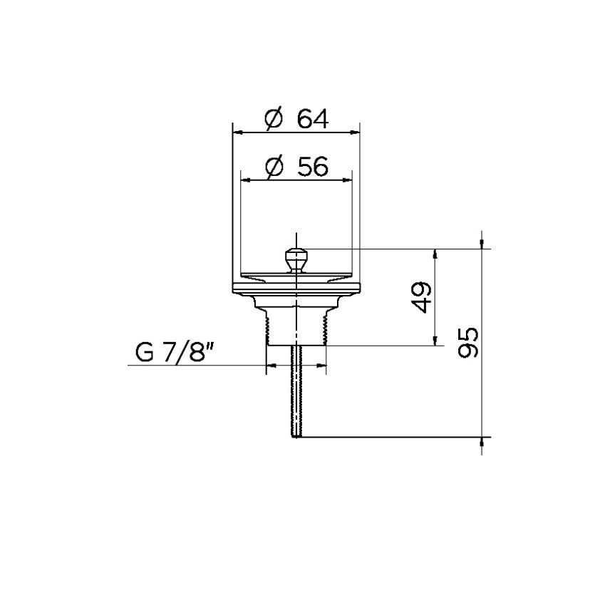 Válvula de saída d'água universal para banheiro em metal 7/8" cobre polido 00486330