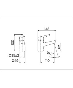 Monocomando bica baixa de mesa para lavatório ColdStart Nexus cromado 00494506