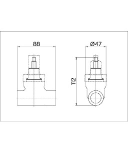 Registro baseTec PPR cerâmico 1/2 volta 25 mm 00524500