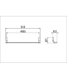 Porta-toalha bastão 513 mm de parede Top cromado 00533706