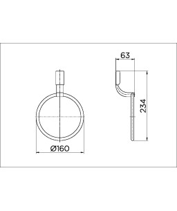 Porta-toalhas argola de parede para lavatório Top cromado 00534106