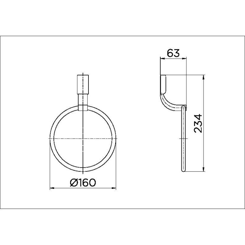 Porta-toalhas argola de parede para lavatório Top cromado 00534106