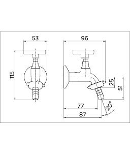 Torneira para jardim 1130 Trio 00534406