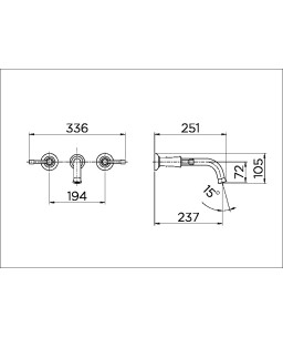 Misturador para banheiro de parede Provence Cromado 00534906