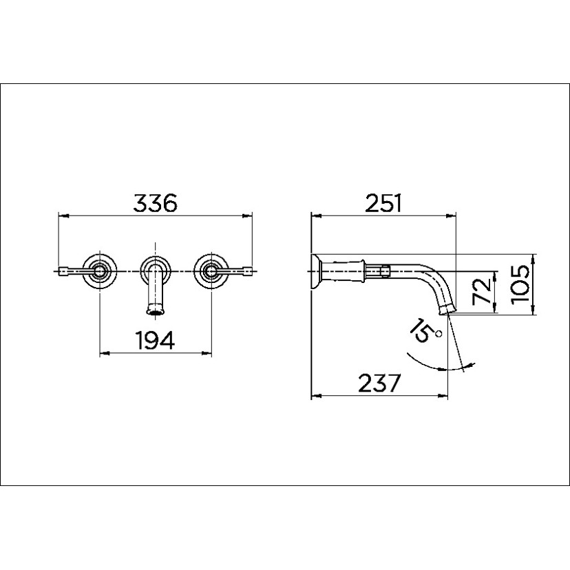 Misturador para banheiro de parede Provence Cromado 00534906