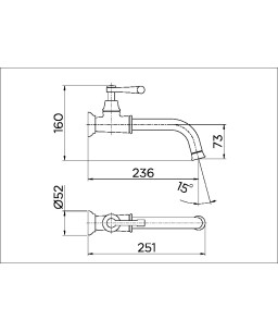 Torneira para banheiro de parede Provence Cromado 00535206