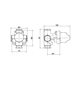 Base monocomando para banheira ou chuveiro 1/2" e 3/4" 00545800