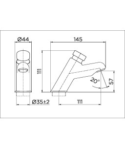 Torneira bica baixa de mesa para lavatório LEED PressMatic 110 cromado 00592806