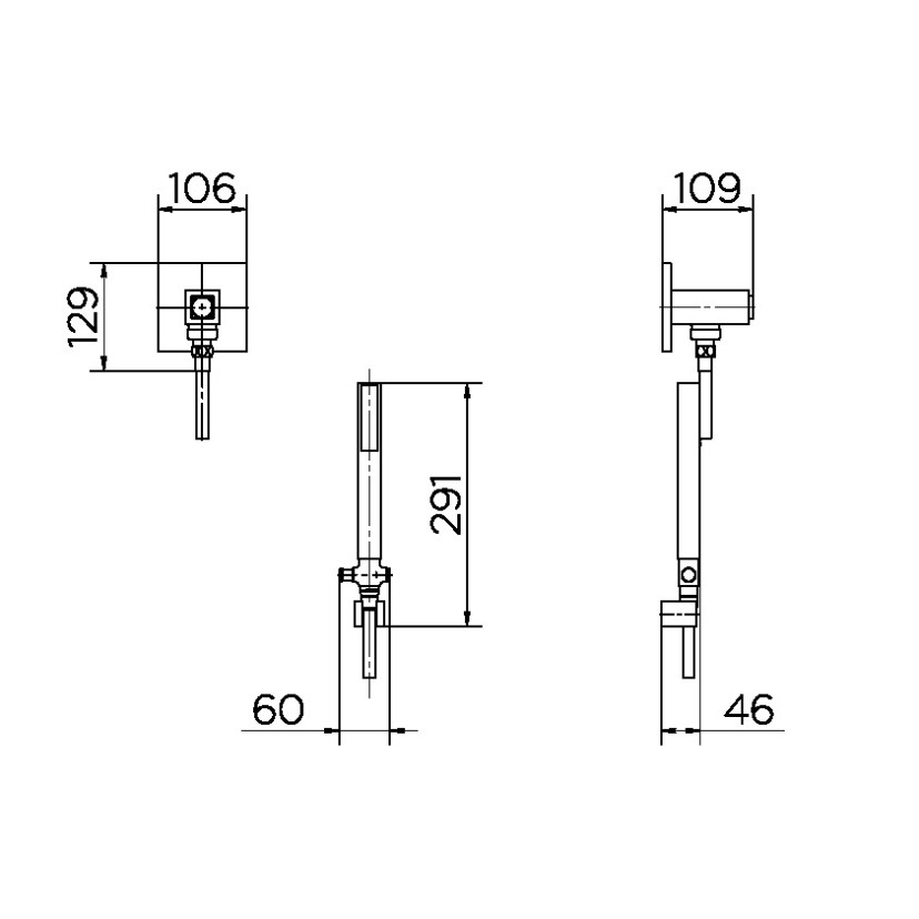Desviador para Chuveiro 1/2" Grafite Escovado Docol Square 00604270