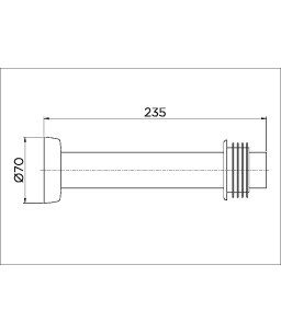 Tubo de Ligação para Bacia 25 cm ouro polido 00626343