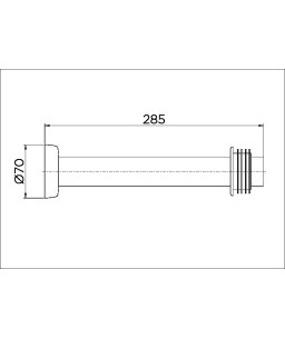 Tubo de ligação 30 cm níquel escovado 00626644