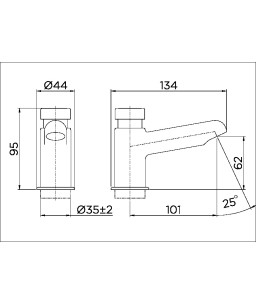 Torneira bica baixa de mesa para lavatório Ciclo Fixo PressMatic Alfa cromado 00632606