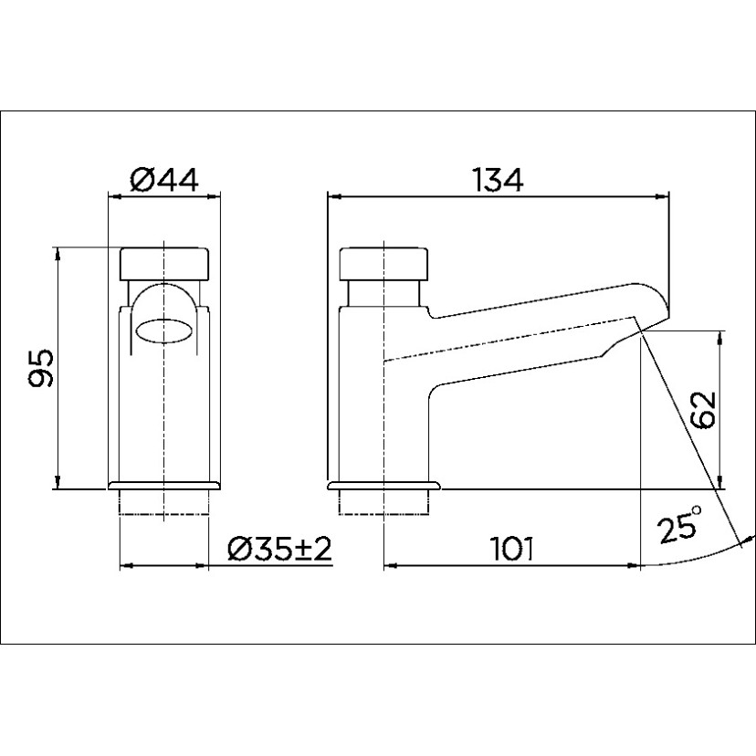 Torneira bica baixa de mesa para lavatório Ciclo Fixo PressMatic Alfa cromado 00632606