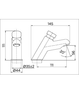 Torneira bica baixa de mesa pra lavatório Ciclo Fixo PressMatic 110 cromado 00632706