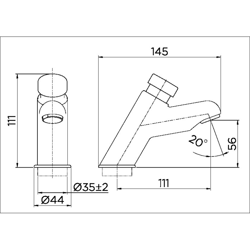 Torneira bica baixa de mesa pra lavatório Ciclo Fixo PressMatic 110 cromado 00632706