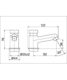 Torneira para banheiro Compact Ciclo Fixo PressMatic 00632906