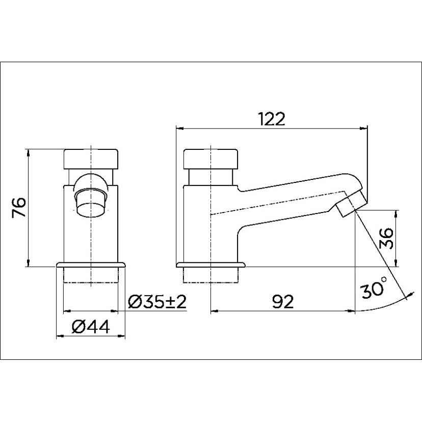 Torneira para banheiro Compact Ciclo Fixo PressMatic 00632906