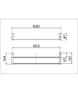 Porta-toalhas bastão duplo Top 00641706