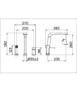 Monocomando para cozinha com ducha Bistrô grafite escovado 00647370