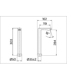 Torneira bica alta de mesa para lavatório Galaxi cromado 00662306
