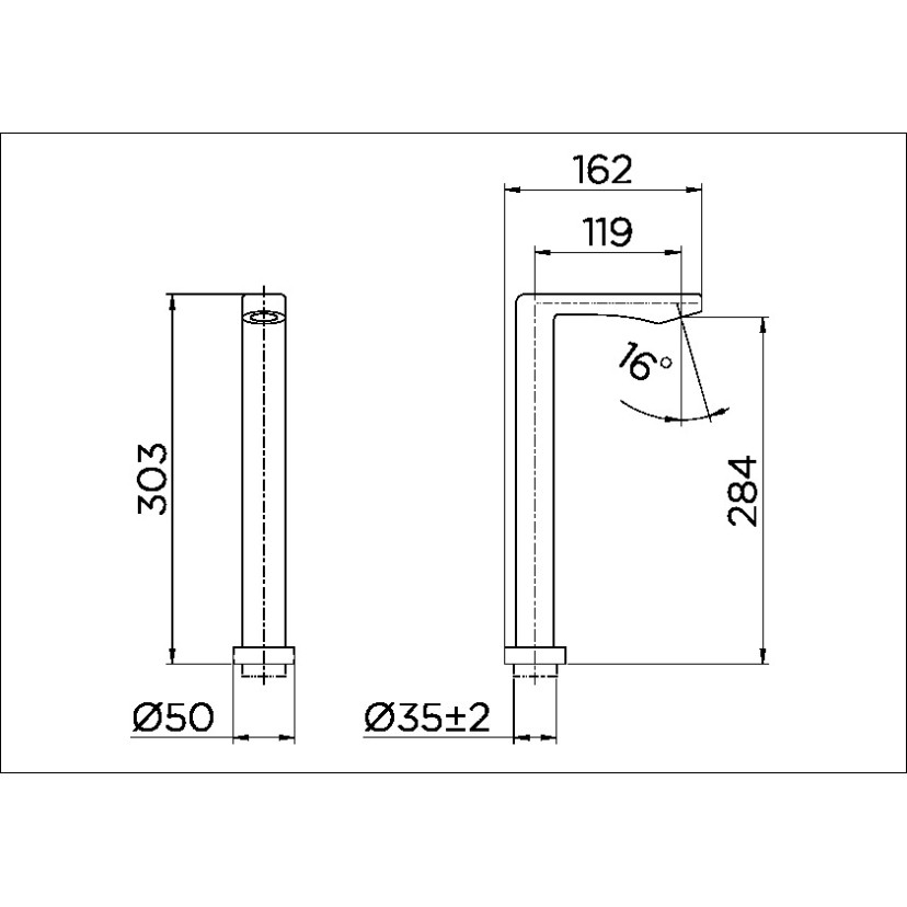 Torneira bica alta de mesa para lavatório Galaxi cromado 00662306