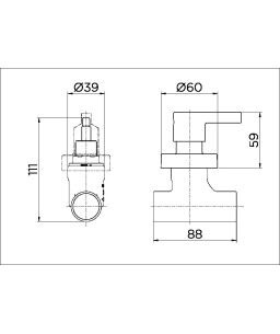 Registro DocolBase baseTec PVC cerâmico 25 mm com acabamento Chess 00665706