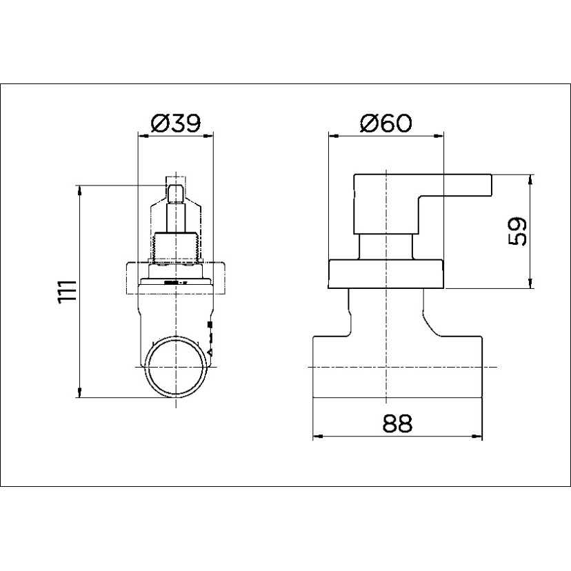 Registro DocolBase baseTec PVC cerâmico 25 mm com acabamento Chess 00665706