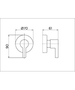 Acabamento para registro DocolBase 1.1/4" e 1.1/2" Chess cromado 00666106