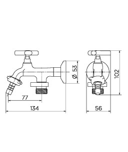 Torneira para tanque/máquina 1134 Docol Primor 00672906