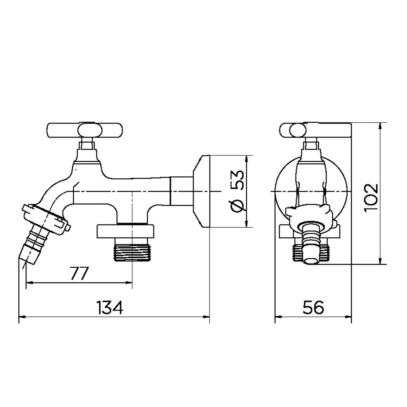 Torneira para tanque/máquina 1134 Docol Primor 00672906