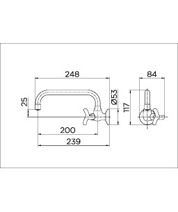 Torneira para cozinha de parede 1/2" e 3/4" Docol Primor 00673306