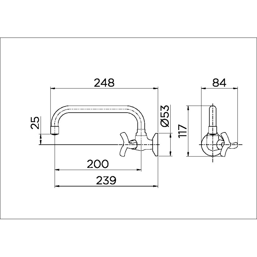 Torneira para cozinha de parede 1/2" e 3/4" Docol Primor 00673306