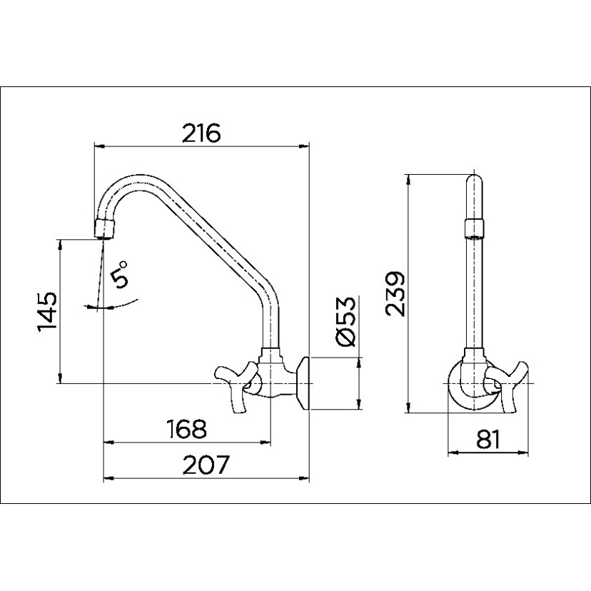 Torneira para cozinha de parede 1/2" e 3/4" Docol Primor 00673606