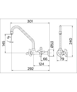 Torneira para cozinha de parede com saída para filtro 1/2" e 3/4" Docol Primor 00673906