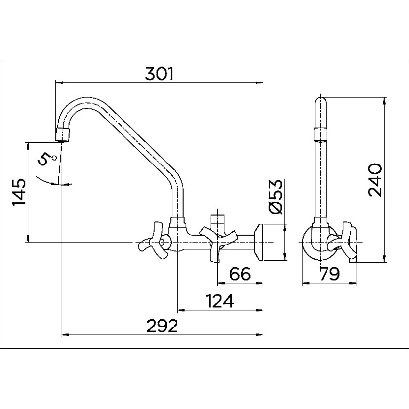 Torneira para cozinha de parede com saída para filtro 1/2" e 3/4" Docol Primor 00673906