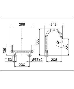 Misturador para cozinha bica alta Quad 00708706